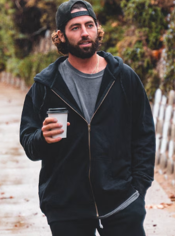 Organic Cotton Zip-Up Hoodie – Black